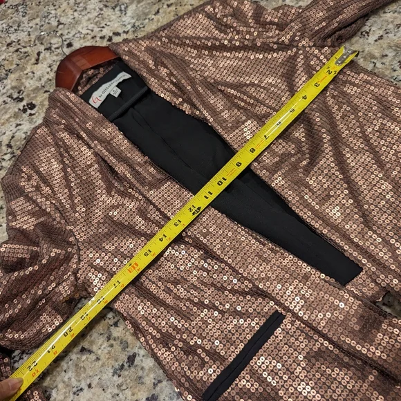 G by guilana mauve rose sequin blazer M - Picture 4 of 4